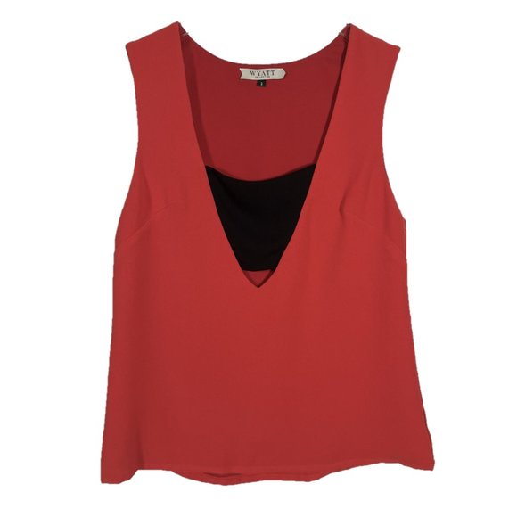 Wyatt Collection Cross Panel Cut Out Tank Top Size 2 / Medium - Picture 3 of 5